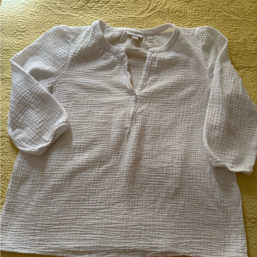 J. Jill Womens Gauze Pullover Top White Size Small EUC